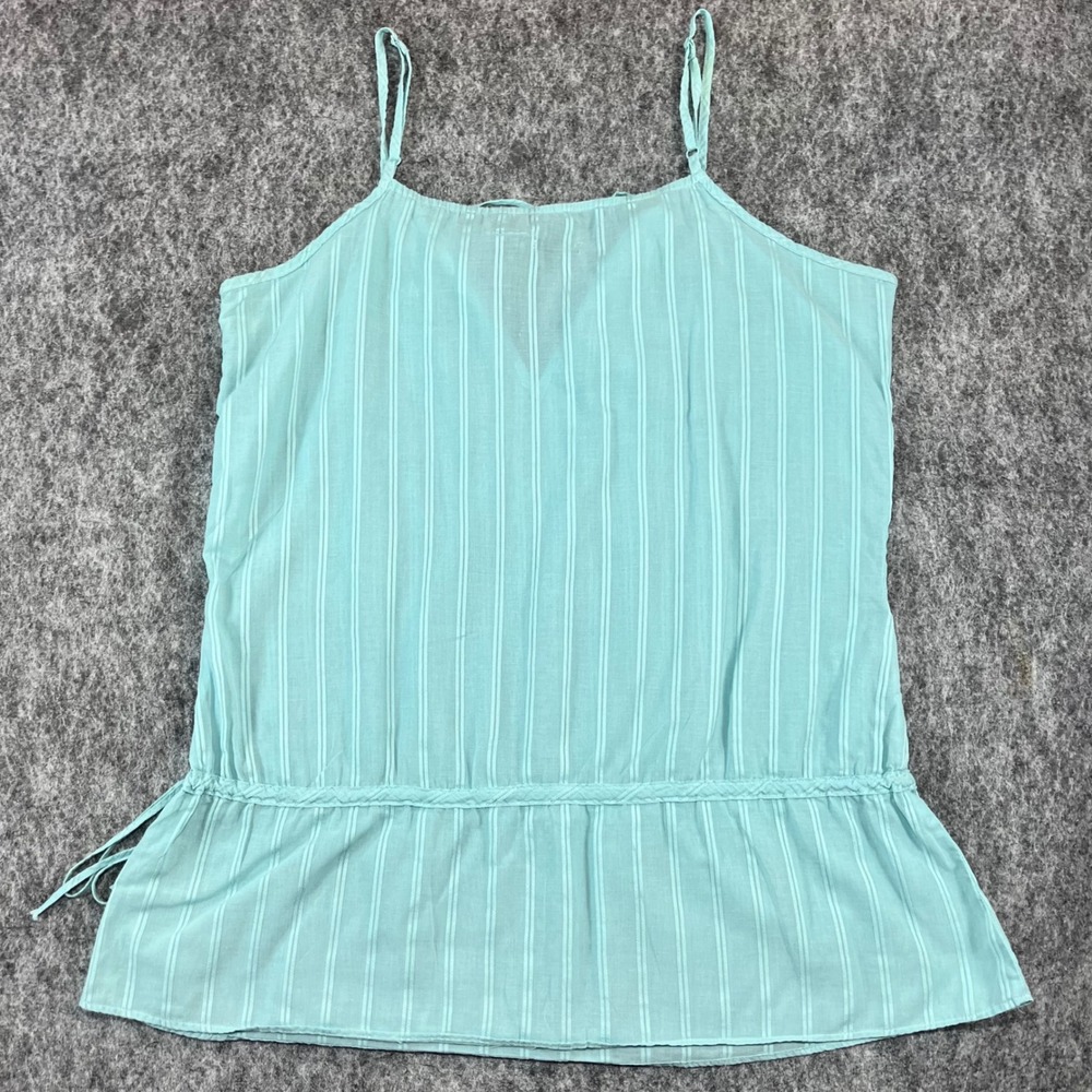 Maurices Cami Tank Top Women XL Light Blue Cotton Peplum Boho Peasant Y2K Airy - Picture 5 of 9